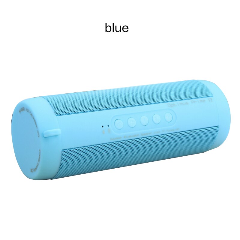 Alto-falante bluetooth sem fio t2 com bluetooth, alto falante portátil, à prova d&#39;água, suporte a cartão tf, rádio fm, entrada aux: Azul