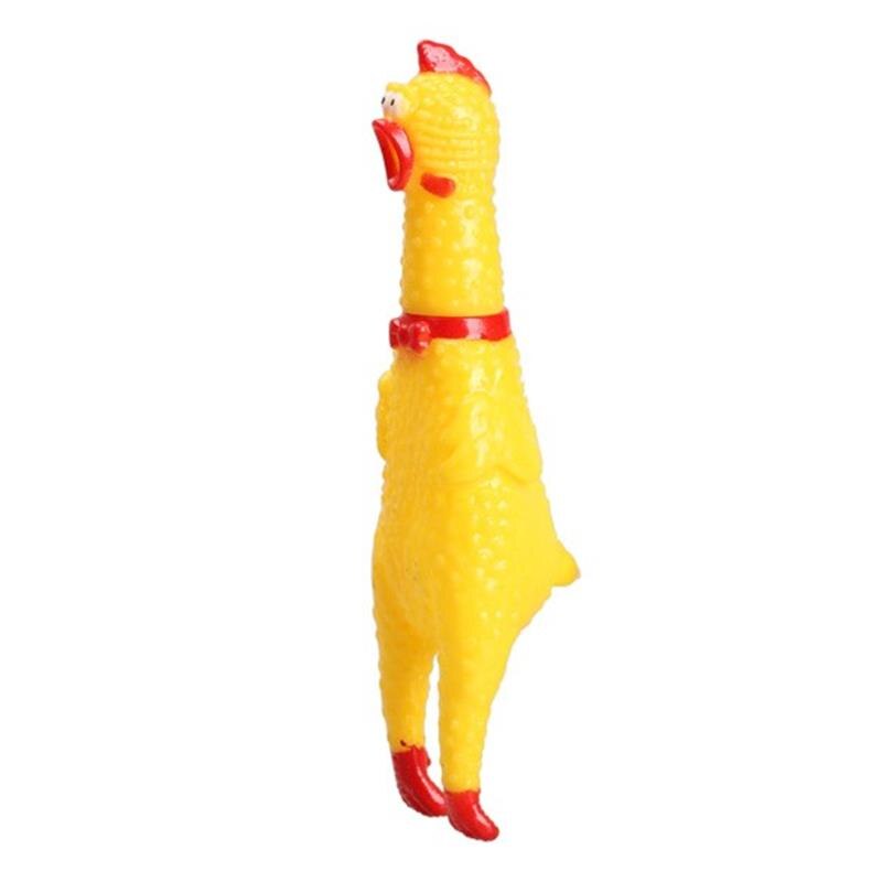 17cm Gelb Schreien Gummi Huhn Spielzeug Druck Linderung quietschen Quietscher Welpen Kauen quietschen Entlüftung Spielzeug
