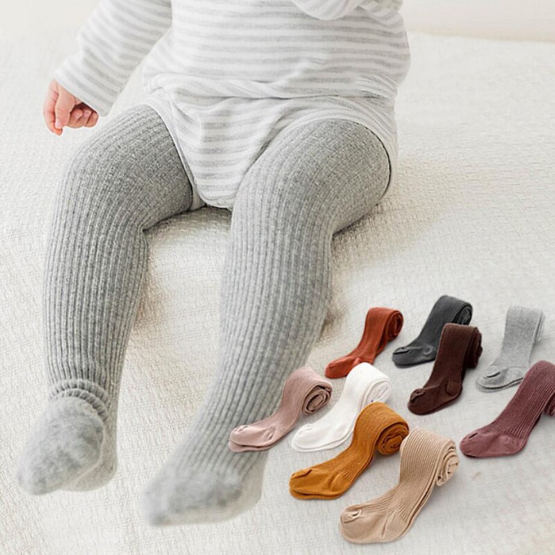 Lente Herfst Dubbele Naald Baby Panty Warme Gebreide Katoenen Baby Meisje Jongen Panty Effen Kleur Baby Peuter Panty