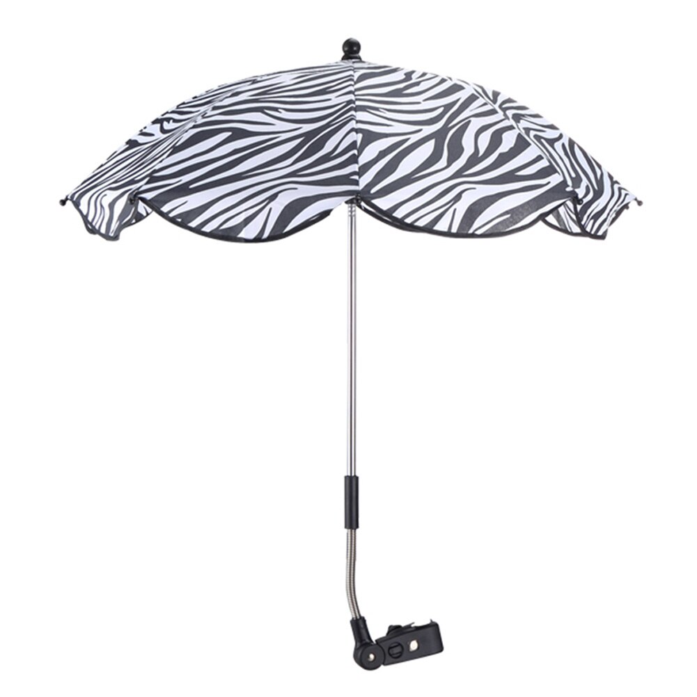 Infant Baby Stroller Umbrella Adjustable Baby Pushchair Umbrella Sun Shade Pram Canopy Cover Umbrella Baby Stroller Accessories: Zebra