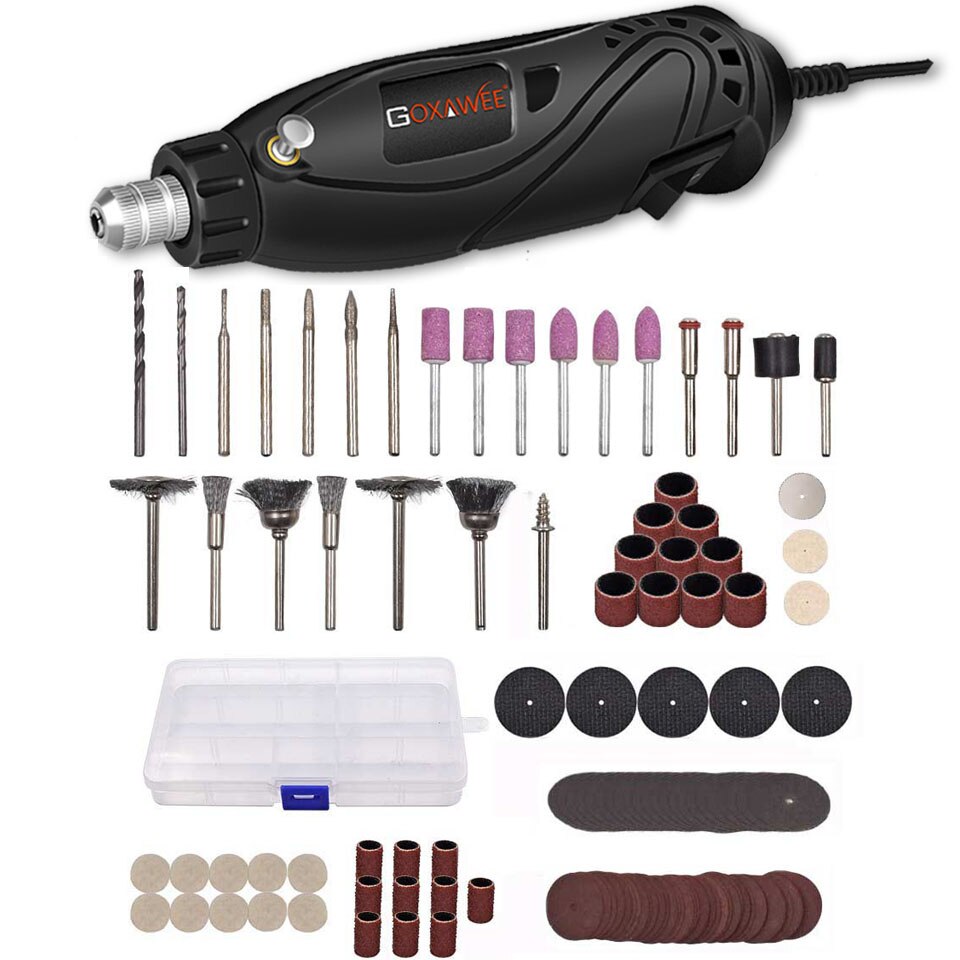 Goxawee – Mini perceuse électrique, outils rotatifs, graveur pour Dremel, outils électriques pour bois, métal, coupe, meulage, accessoires de polissage: 4098-3035-119