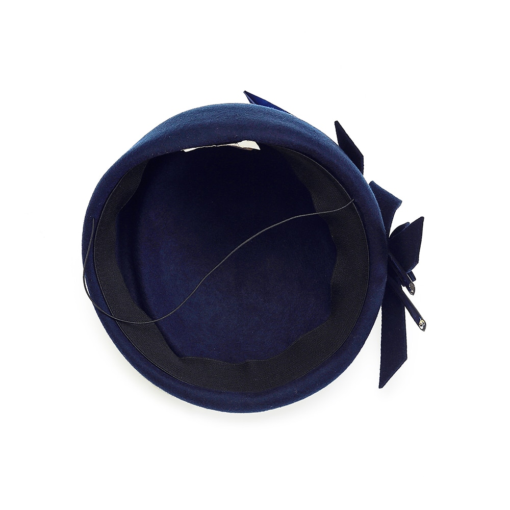 Kvinnors fedoras hatt brun fascinator keps för kyrka bröllop kvinna hatt ull blomma dekoration dam bowler hattar
