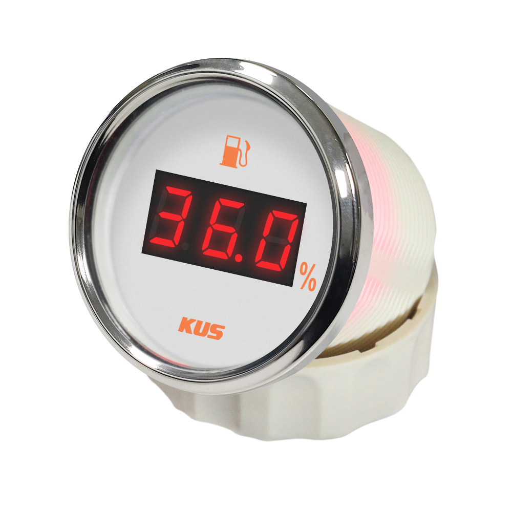 KUS 52mm Universal Fuel Level Meter 0-190ohm 240-33ohm with Backlight 9-32V Fuel Sensor 150mm 175mm 200mm 225m 850mm 900mm