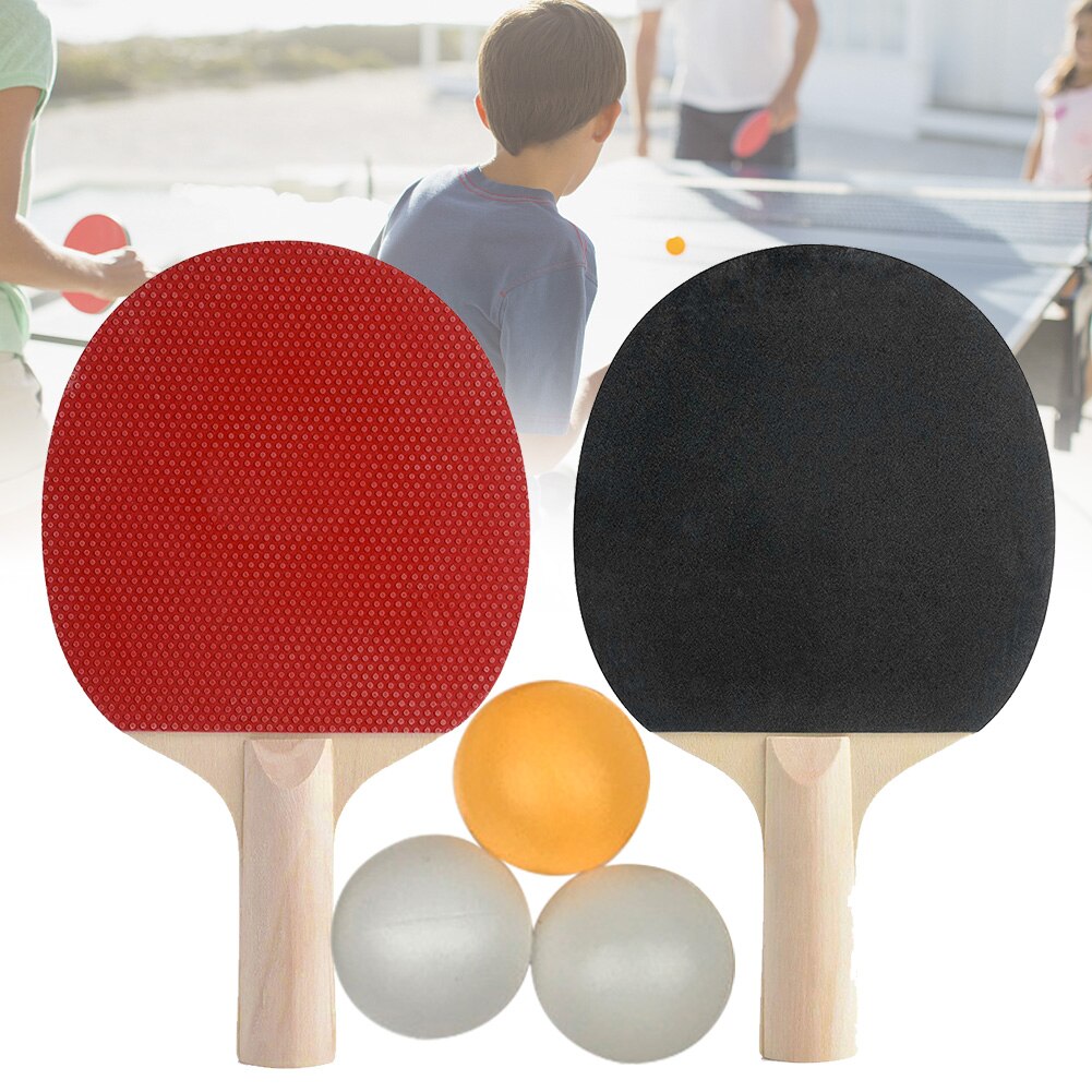 Outdoor 3 Balls Anti Slip Table Tennis Set Playground Students Beginners Sports Equipment 2 Rackets Durable Exercise Kids