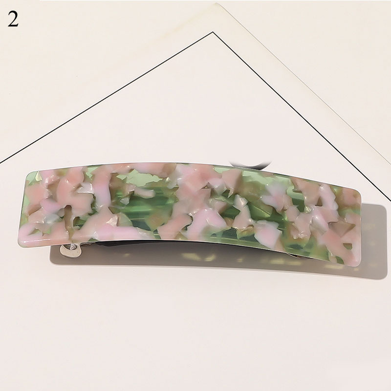Rectangle Resin Spring Clip Barrette For Women French Marble Print Hairpins Side Clip Shiny Acetate Hair Clip Hair Accessories: Yellow