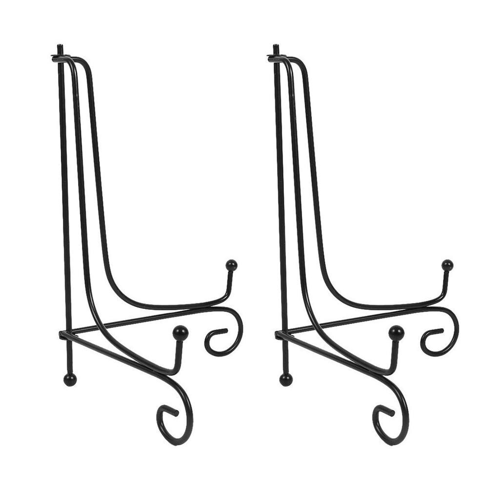 Support de fer pliable en fil métallique, support de plaque de chevalet pour cadres d'images, bols, assiettes décoratives, livres et Arts