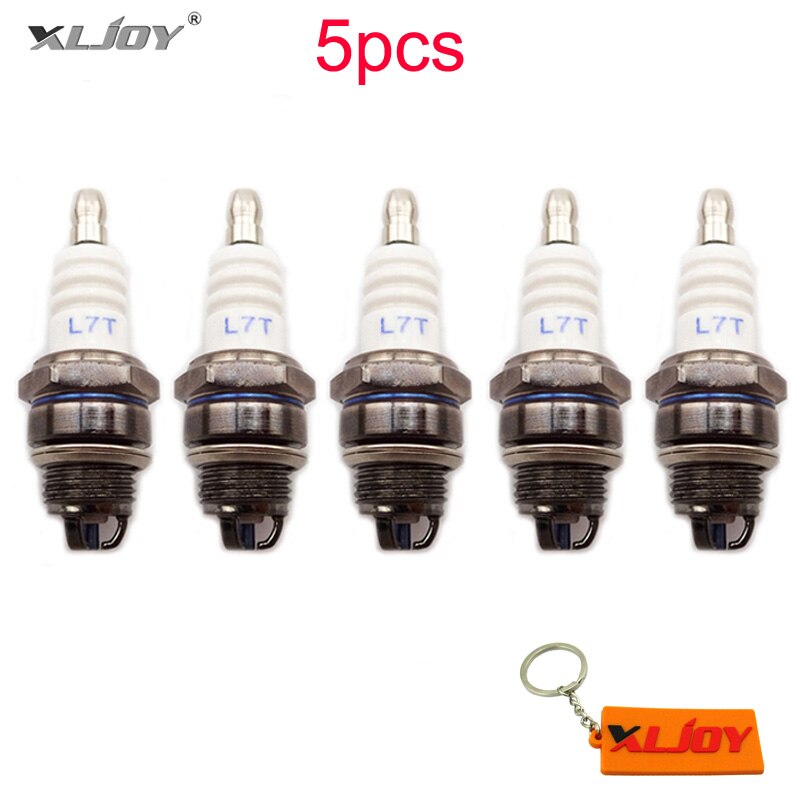Bujía de encendido de 3 polos, 3 electrodos de alto rendimiento, L7T, Blanca, para Mini Moto ATV de 2 tiempos, Moto de bolsillo: 5pcs