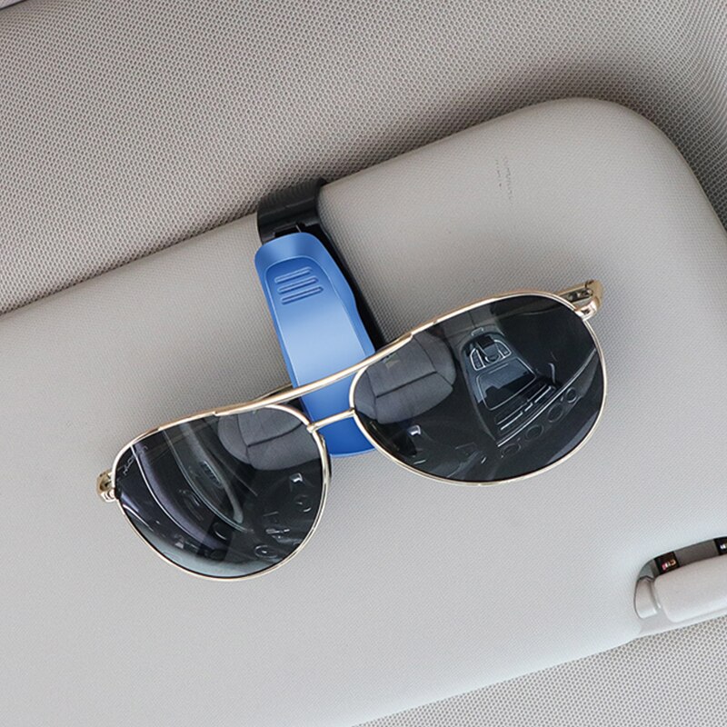 Bil solskærm visirbriller klipkort solbrilleholder lommeklemme til tesla model 3 model x model s bil universal tilbehør: Blå