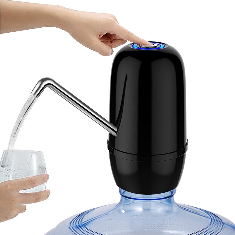 Mini Water Dispenser Stainless Steel Pipe Powerful Dual Pumps Rechargeable Automatic Electric Gallon Water Bottle Pump Dispenser: water-2Pump-b