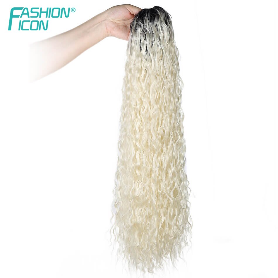 Extensions de queue de cheval synthétiques de cheveux réalistes avec pince 28 pouces 140G fausse tresse femmes haute température fibre par icône de la: T2-613