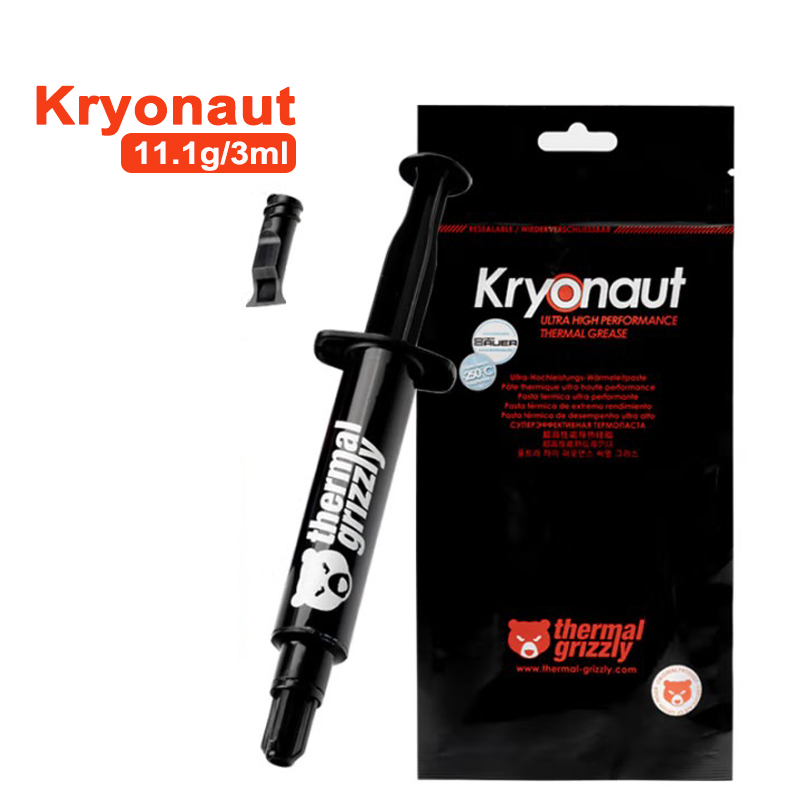 Termisk grizzly kryonaut cpu termisk pasta laptop grafikkort sammensatt kjøling silikonfett 1g/5.5g/11.1g/37g: Blå