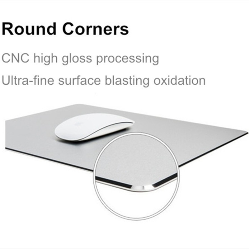 Aluminum mousepad Double side Gaming Mouse Pad Metal Non-Slip Thin Computer Mouse Pads Gaming For Macbook PC laptop Waterproof