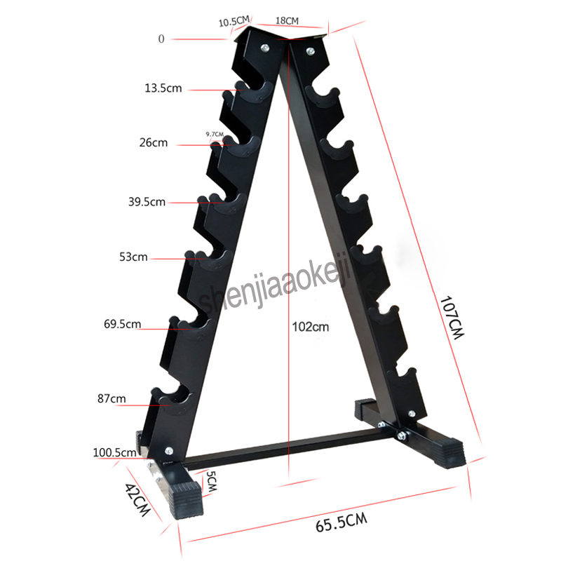 Estante de mancuernas de acero duradero, mancuernas de gimnasio desmontables, soporte para el hogar de mancuernas, soporte de mancuernas de 6 pares, estante de mancuernas, equipo de gimnasio, 1 pieza