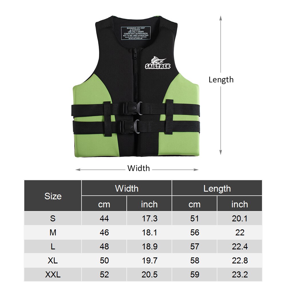 Neoprene Life Jacket Adult Life Vest Water Sports Fishing Vest Kayaking Boating Swimming Drifting Safety Life Vest