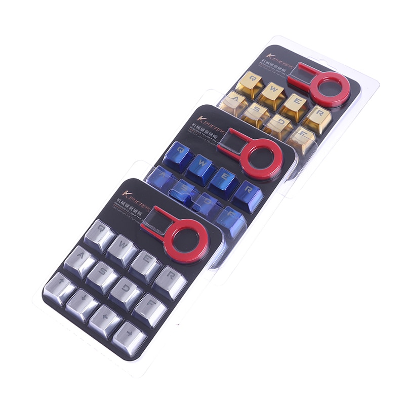 12pcs Waterproof Mechanical Keyboard Backlit Removal Universal USB Keycap Gold Plated Low Profile Durable Game Replacement