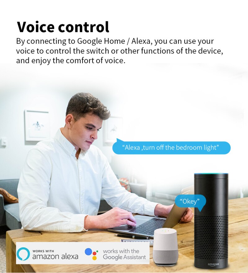 Tuya Zigbee 16A Mini Smart Wifi Switch 2 Way Control, Smart Home Automation Module, Work with Alexa Google Home SmartLife App