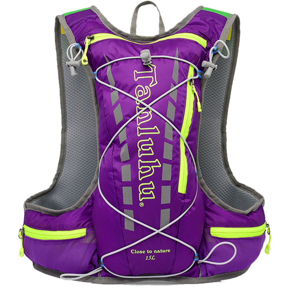 Man Vrouw Grote Capaciteit Water Tas Universele Makkelijk Schoon Running Rugzak Fietsen Outdoor Sport Draagbare Nylon Waterdichte: Purple