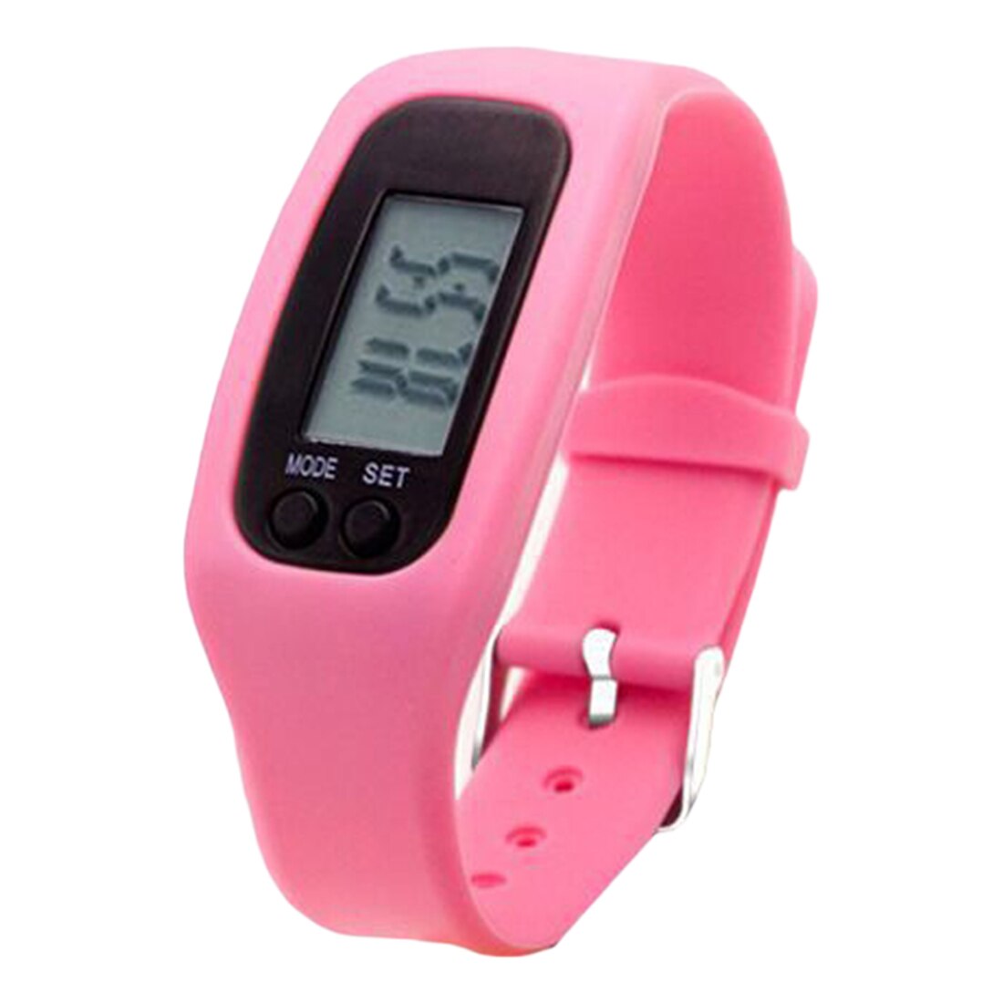 Brand Long-life battery Multifunction Digital Fitness Watch LCD Pedometer Running Step Calorie Walking Distance Counter: Pink