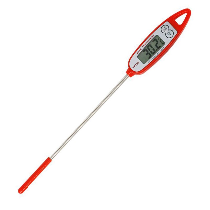Digital Food Thermometers With Long Stainless Steel Probe Kitchen Thermometer Instant Read For Kitchen Outdoor Cooking BBQ: red