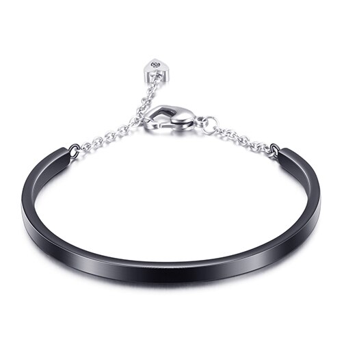 Preço de fábrica moda quatro cores 316l aço inoxidável cristal pulseiras para mulher: Black