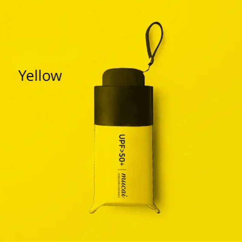 Ombrello compatto mini tascabile ottavino anti UV Paraguas Ombrello da suola Ombrelli portatili pieghevoli leggeri antivento per esterni: giallo
