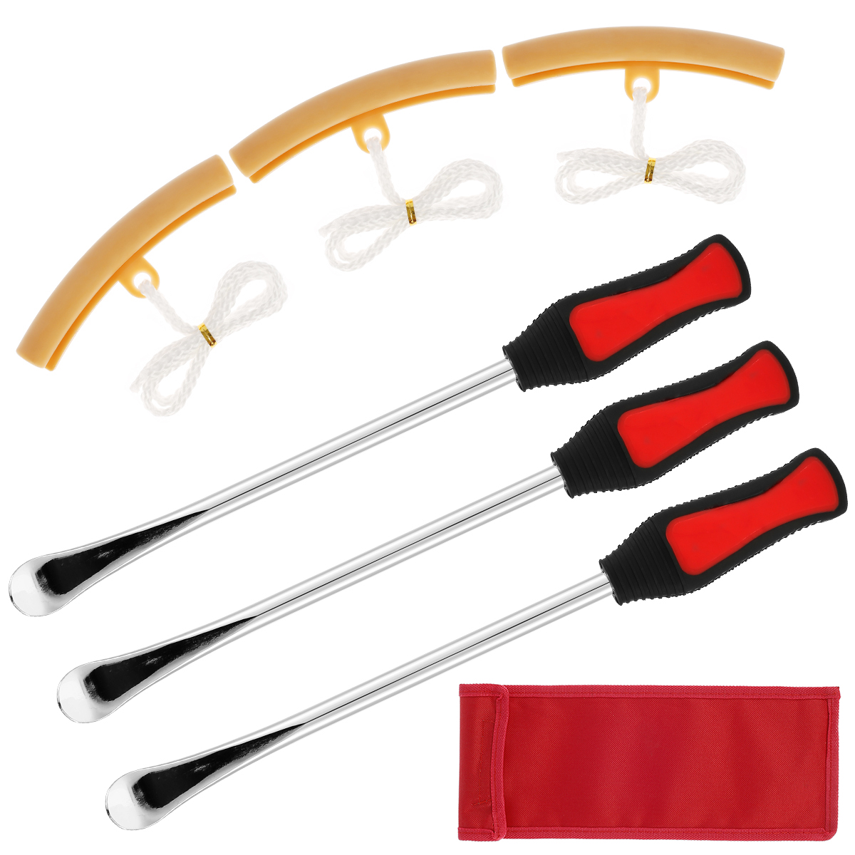 Velgbeschermer Bandwisselhendel Gereedschap Motorband Reparatie Tool Lepel Kit Antisliphandvat Auto Motor Bandenwisselaar Hevels: Rood