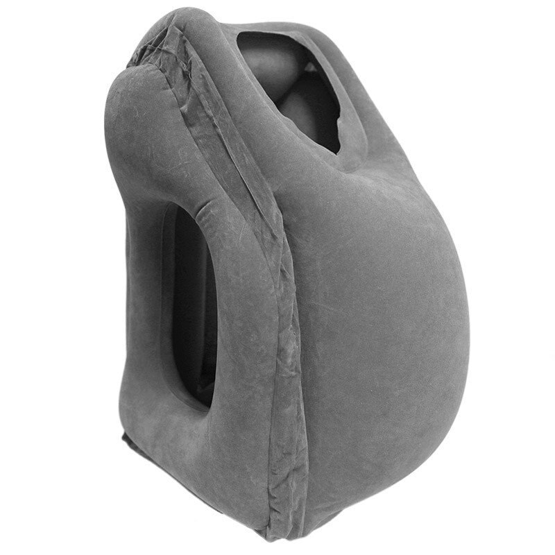 Inflatable Cushion Travel Pillow The Most Diverse & Innovative Pillow for Traveling Airplane Pillows Neck Chin Head Support: Gray
