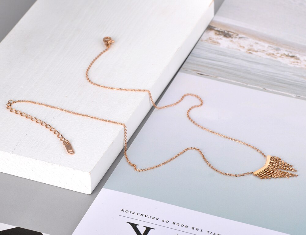 Lokaer-collar con colgante de borla geométrica Vintage para mujer, gargantilla de cadena de acero inoxidable de titanio, Original, N20128