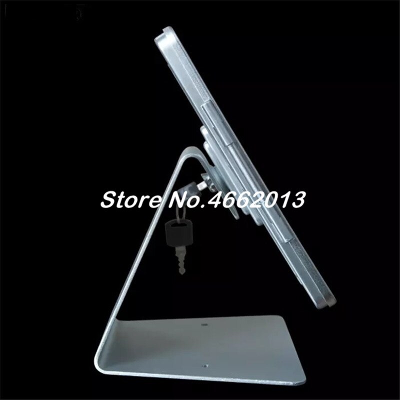 Metalen ondersteuning 8 "tablet montagebeugel, desktop display stand met locking system security 8" tablet houder