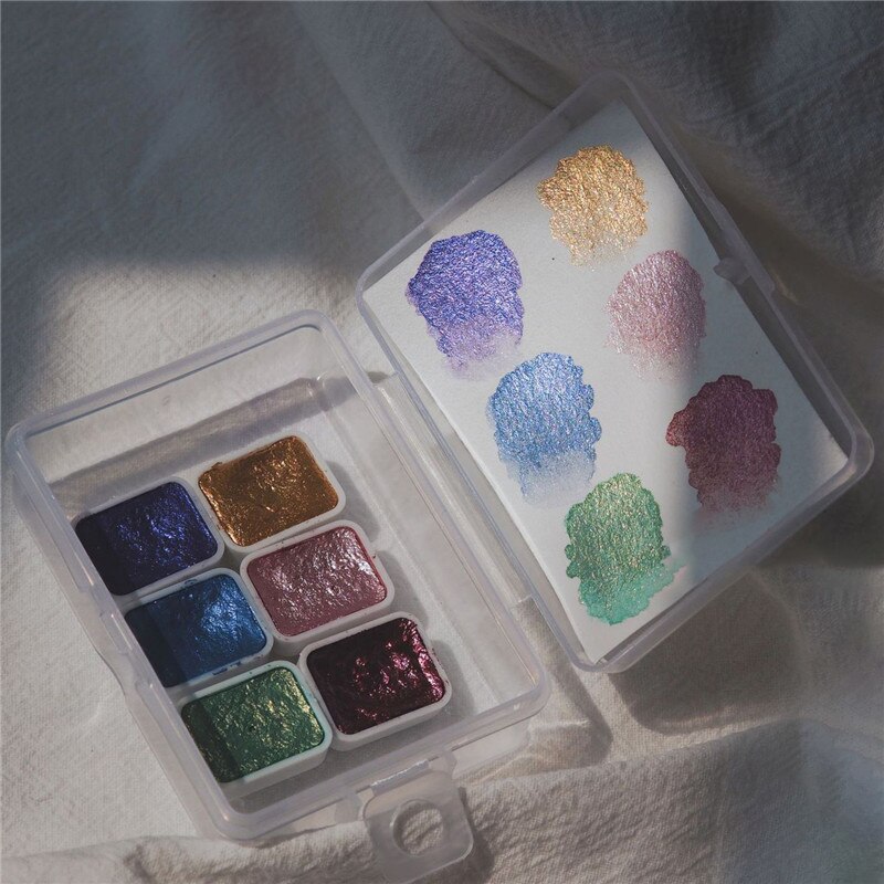 1 sæt akvarel negle gel lak pigment solid perle shimmer maling spejl nail art glitter solid maling maling indretning manicure: Mandarin