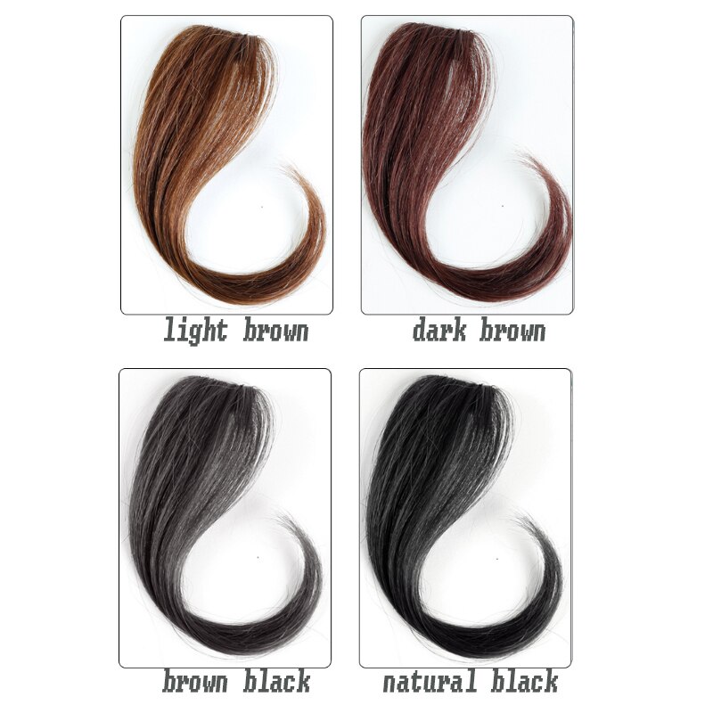 synthetic Bangs clip on Front Hair Side Fringe Hair Synthetic Hair Bangs Hairpiece Long Bangs Extensions for Women 25-35cm