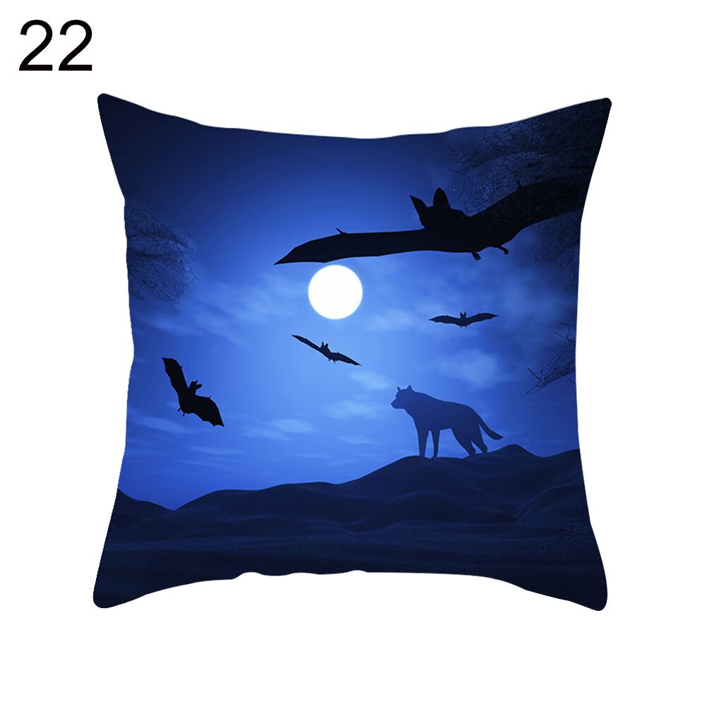 1pc sjove halloween græskar spøgelse flagermus trick or treat pudebetræk pudebetræk stribet geometrisk pudebetræk kussen sofa indretning