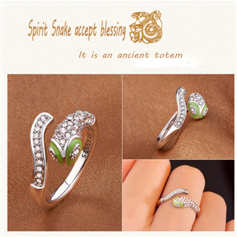 Milangirl luxe glanzende dierenring konijn/varken/draak/paard/aap/slang/schaap/tijger/hond/rat kristallen ringen voor damesmeisjes: F