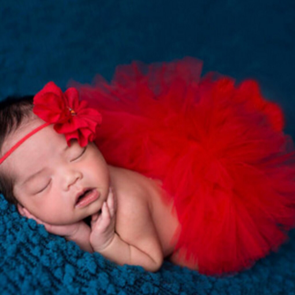 Bébé -né photographie accessoires accessoires bébé Tutu jupe à la main bébé arc-en-ciel Tutu jupe Fotografia bébé Photo accessoires: 7 red