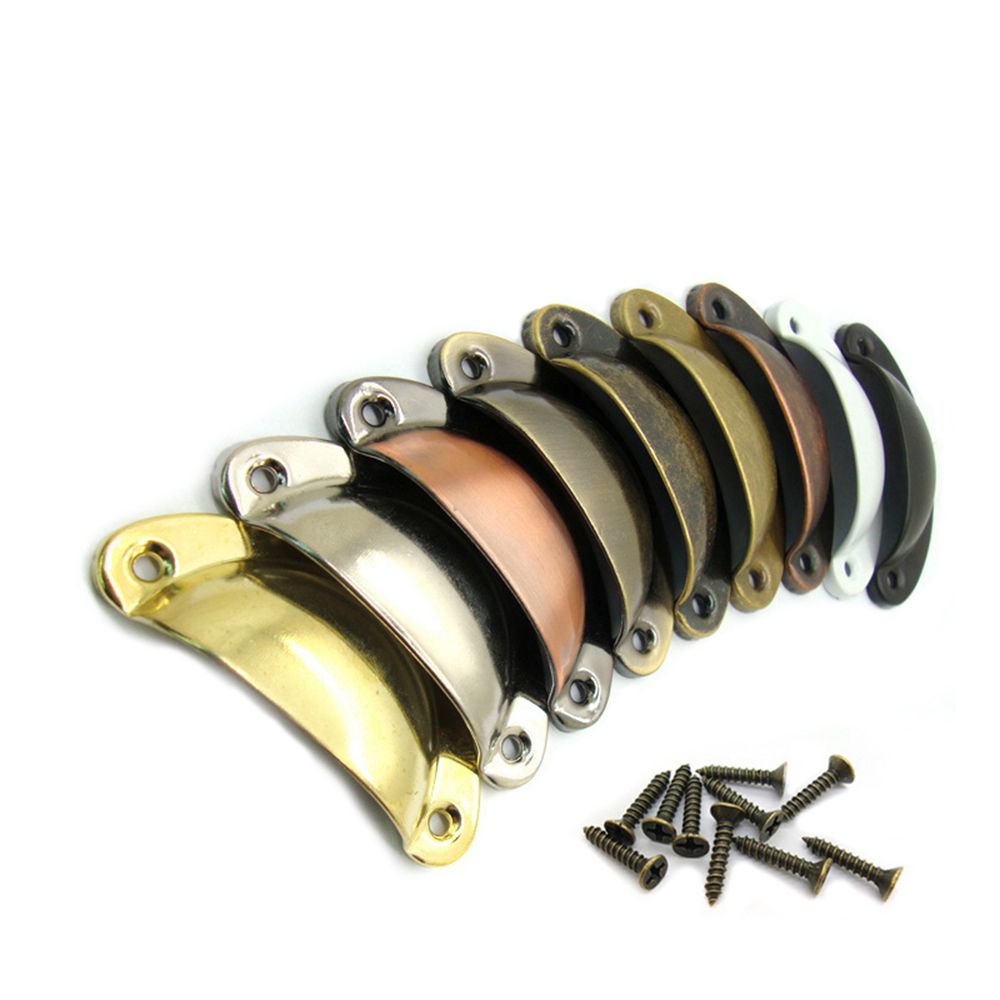 2PCS Retro Metal Kitchen Drawer Cabinet Door Handle European style Kitchen Cupboard Door Pulls Drawer Brass Shell Pull Handles