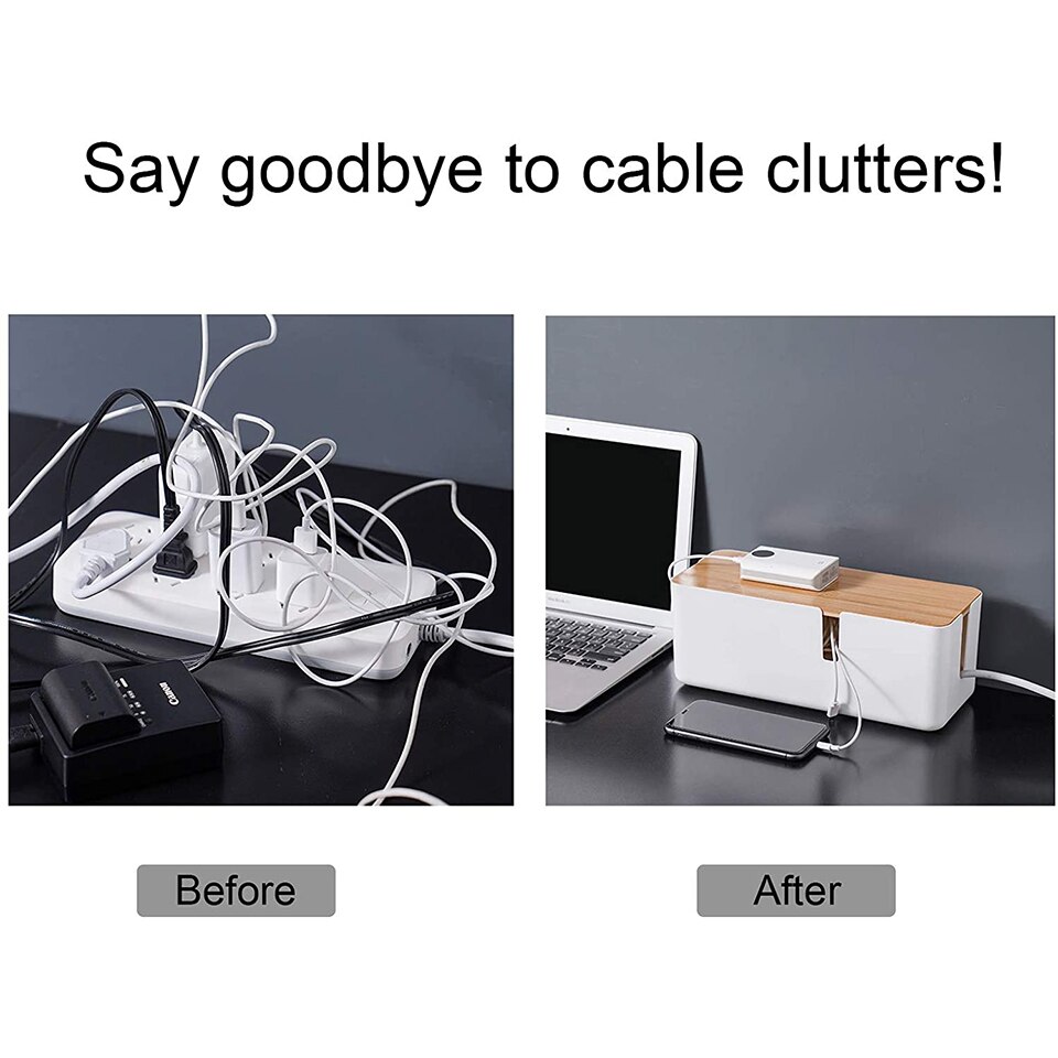 Cable Management Box Mobile Phone Data Cable Storage Box for Extension Cord Power Charging Surge Protector Wire Management