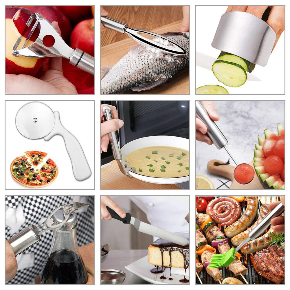 18Pcs Kitchen Tools Sets Stainless Steel Baking Utensil Cooking Gadgets Cookware Set Multifunctional DIY Kitchen Tool