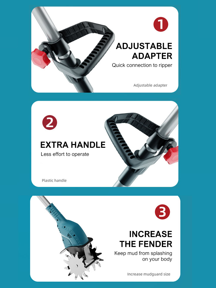 Cultivator 21V elektrische helmstok voor Makita batterij 4 messen elektrische grasmaaier draadloze grastrimmer tuingereedschap (GEEN batterij)