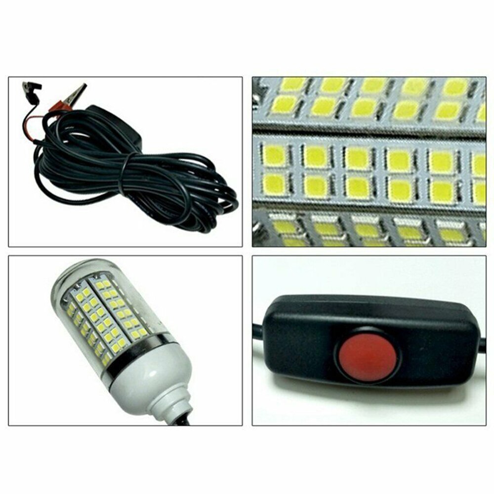 15W 108LED Groen Dompelpompen Night Vissen Licht Boot Deep Onderwater Verlichting Voor Aantrekken Van Vis Led Vissen Levert 12V