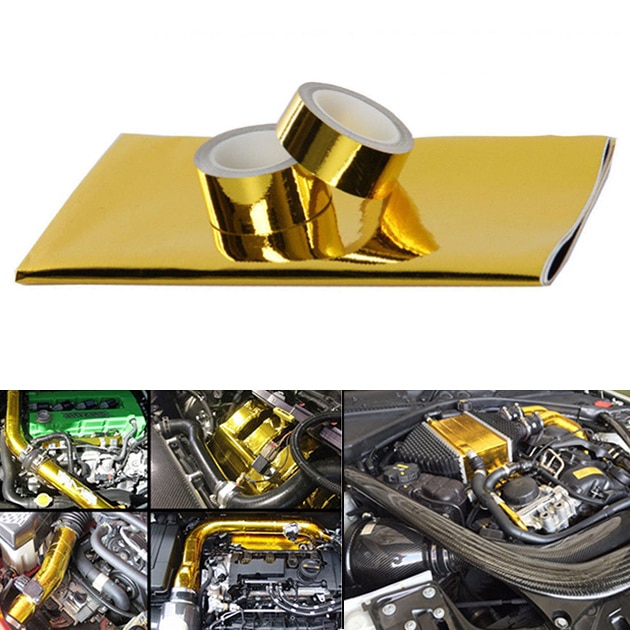 Guld varmebeskyttelsesfilm selvklæbende varmebeskyttelsesbånd turbomotor isolerende ark