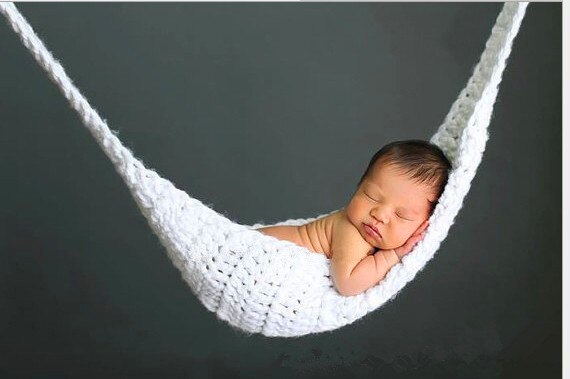 Szydełka dziecko biały hamak fotografia rekwizyty z dzianiny noworodka kostium maluch zdjęcie rekwizyty fotografia akcesoria