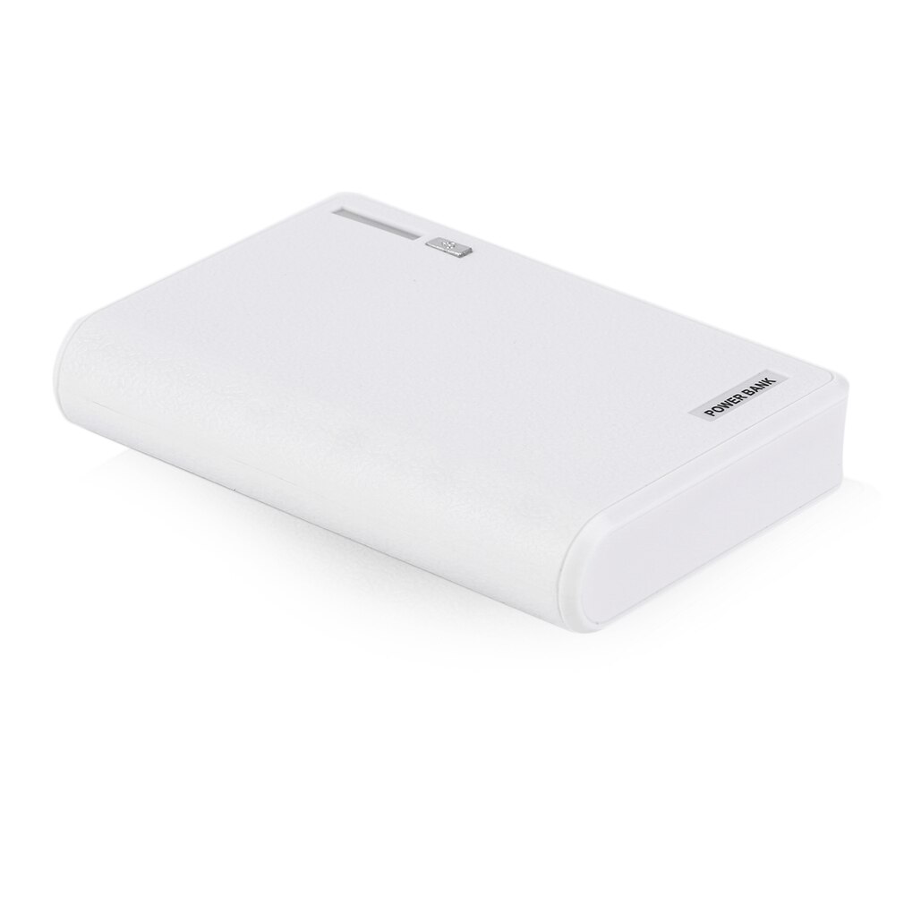 10400mAh DIY Power Bank 4*18650 Battery Box Case Kit Universal USB External Backup Battery Charger Powerbank For All Cell Phones: white
