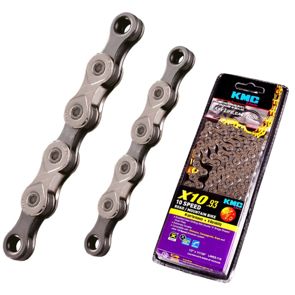 Originele kmc  x10-93 10 speed ketting voor trekking kmc 116 schakels half vernikkeld fiets 10s ketting + kmc ontbrekende schakel