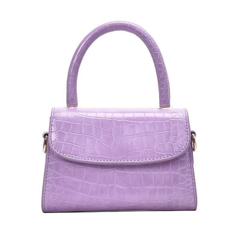 Steen Patroon Mini Pu Lederen Crossbody Tassen Voor Vrouwen Effen Kleur Eenvoudige Schouder Handtassen Vrouwelijke Reizen Bakken