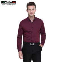 zwycięzca & Sasha projekt nowa moda włoska styl wysokiej jakości z długim rękawem męska na co dzień szczupły dopasowane koszule sukienka VSD koszula marka VS1803