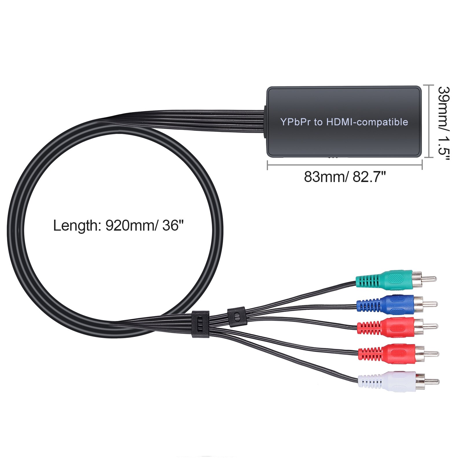 YPbPr to HDMI-compatible Converter 1080P Component Adapter 5RCA RGB YPbPr to HDMI-compatible Converter Upscaler for DVR PS2