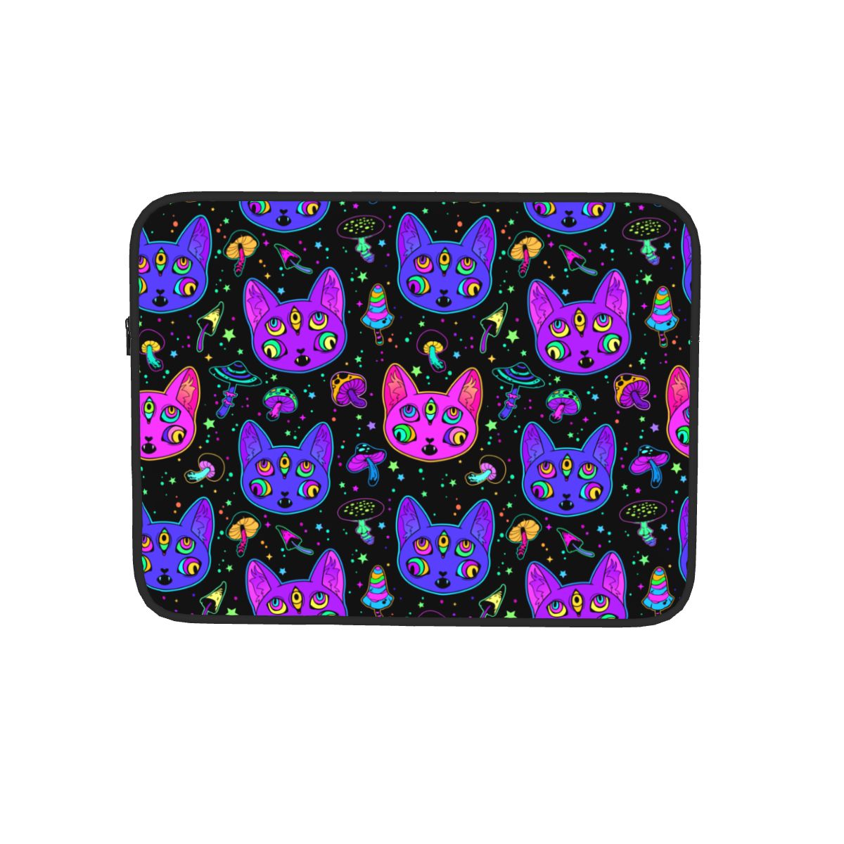 Shockproof Case 12 13 15 17 Inch Men Women Psychedelic Cat Laptop Bag Sleeve Notebook Sleeve Cover Bag: 10-inch