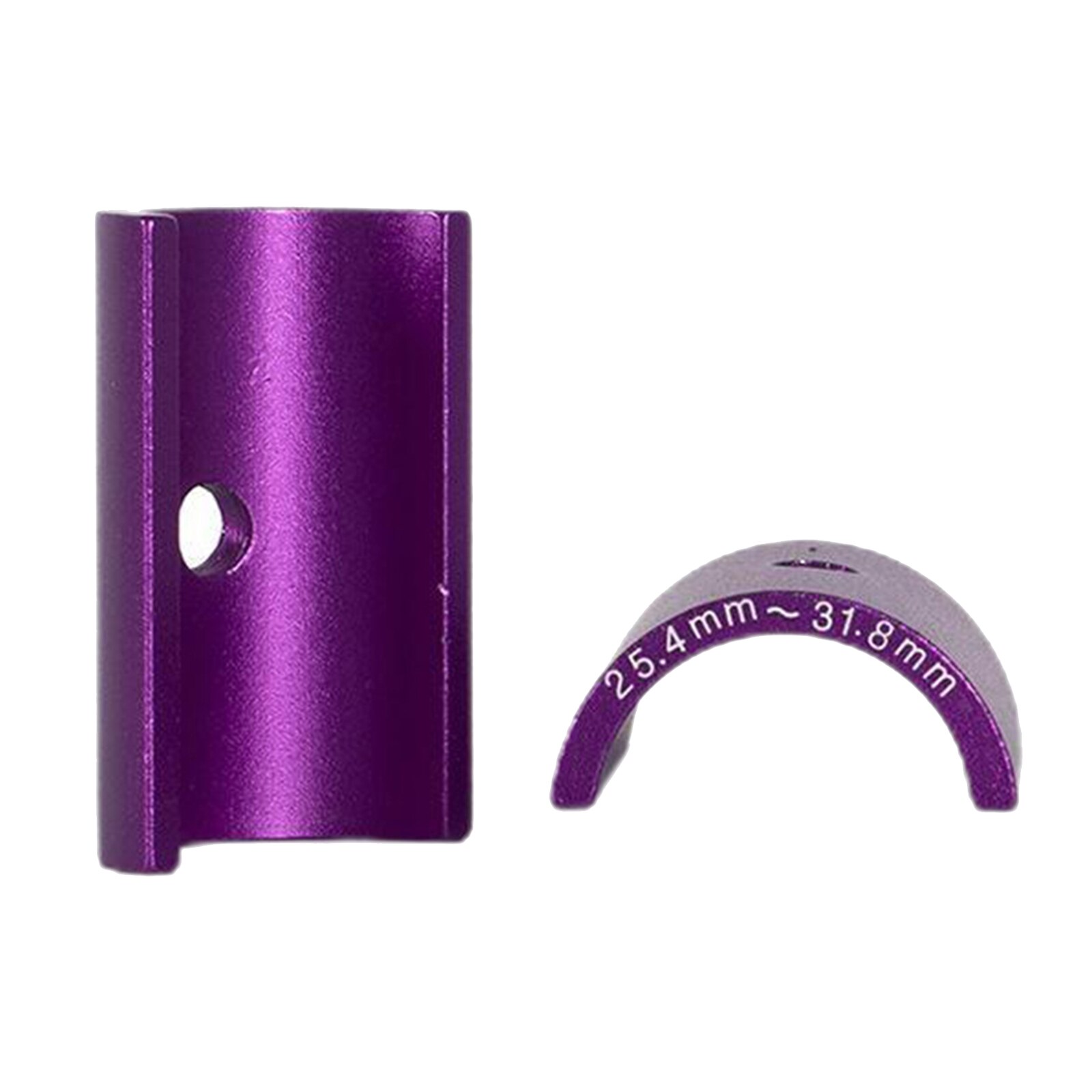 Par aluminium cykel styret shim 25.4 - 31.8mm stam bar adapter reducer reserv: Lila