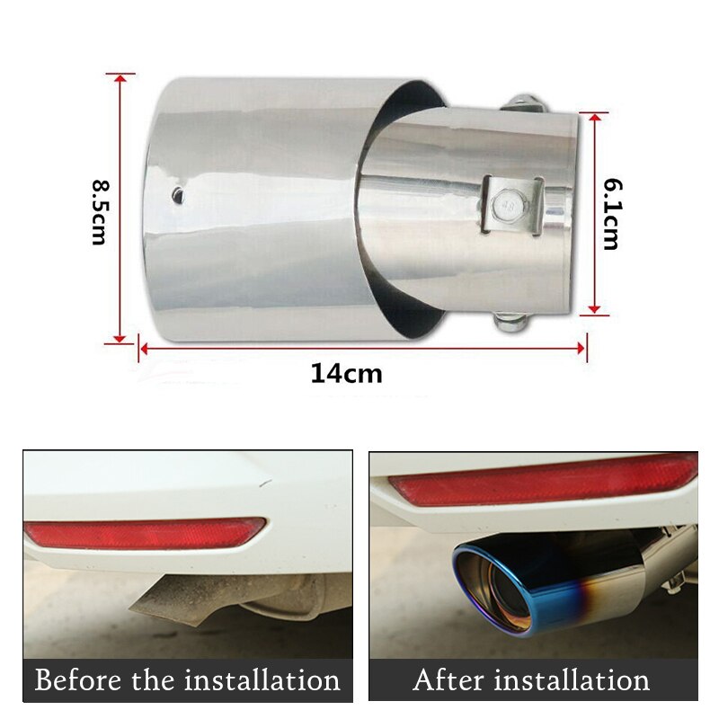 Stainless Steel Exhaust Tip Pipe Muffler Car Styling Exhaust System Tip Modified Car Tail For Hyundai Getz Accessories