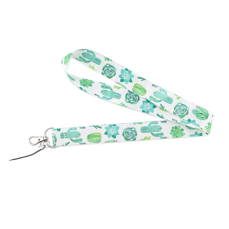 CB669 Groene Plant Cactus Lanyard Credit Card Id Houder Tas Student Vrouwen Travel Card Cover Badge Auto Sleutelhanger: 1